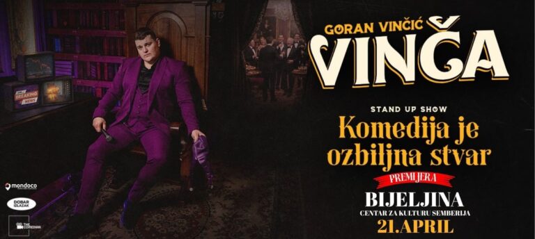 Vinča donosi novi stand-up u Bijeljinu 21. aprila: „Komedija je ozbiljna stvar“